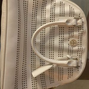 Tory Burch White Etched Satchel